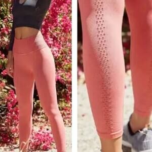 Free People Seamless Leggings Pink Size XS Coral Pink Yoga Activewear Cropped